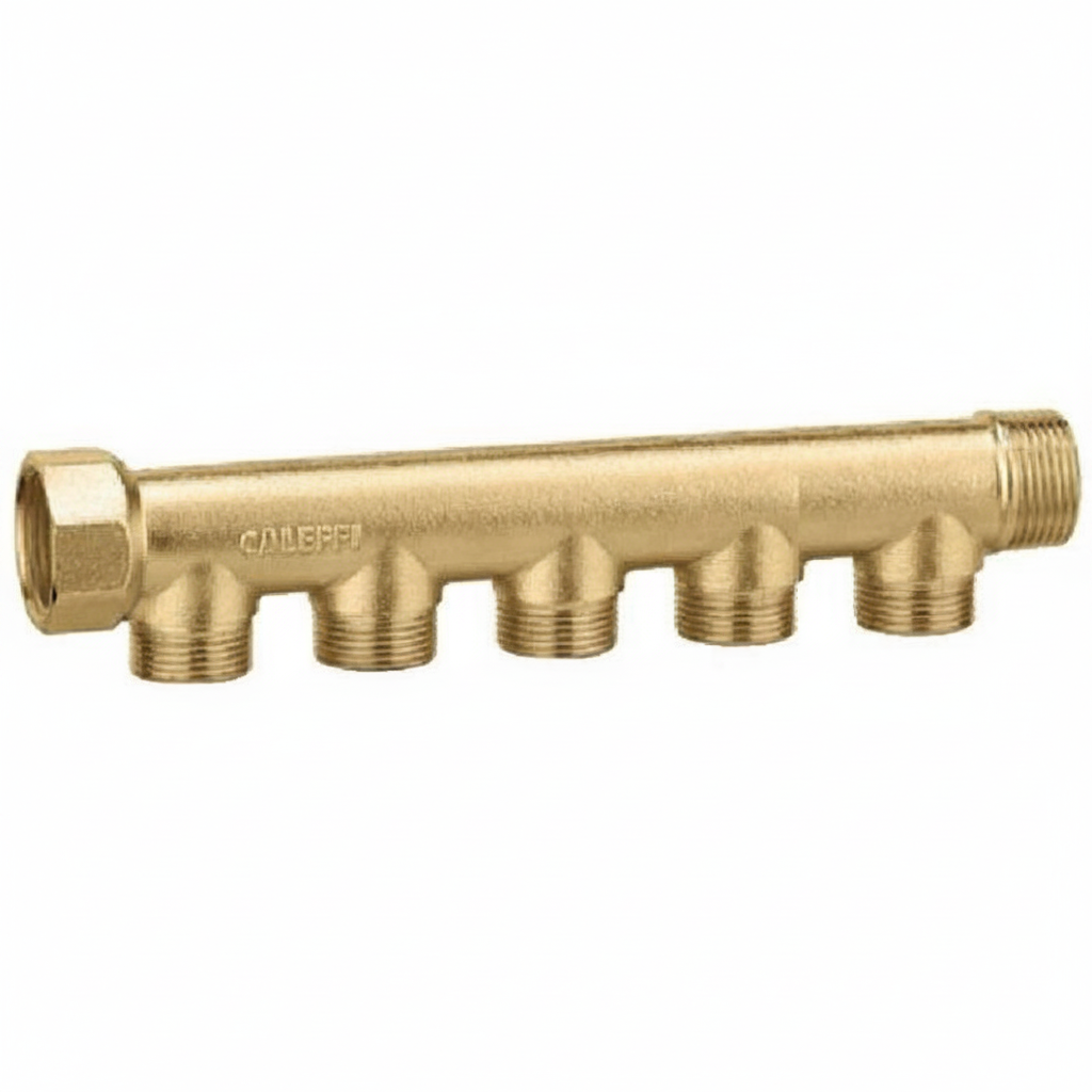 Caleffi 349050 5 Port Brass Manifold