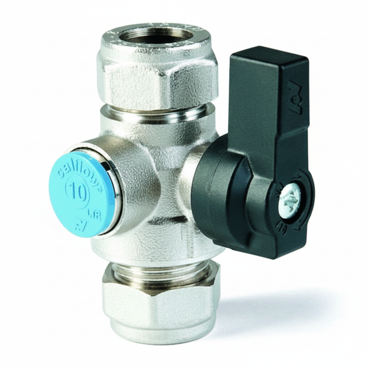 Caleffi 3771510 15mm Flow Regulator Ball Valve - 1