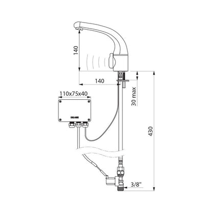 Delabie 495000 Tempomatic Electronic Basin Mixer (Mains)