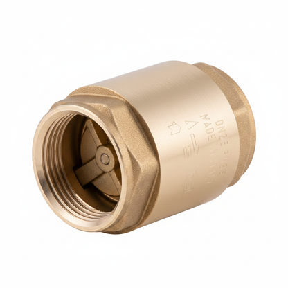 3" f x f brass single check valve - end view
