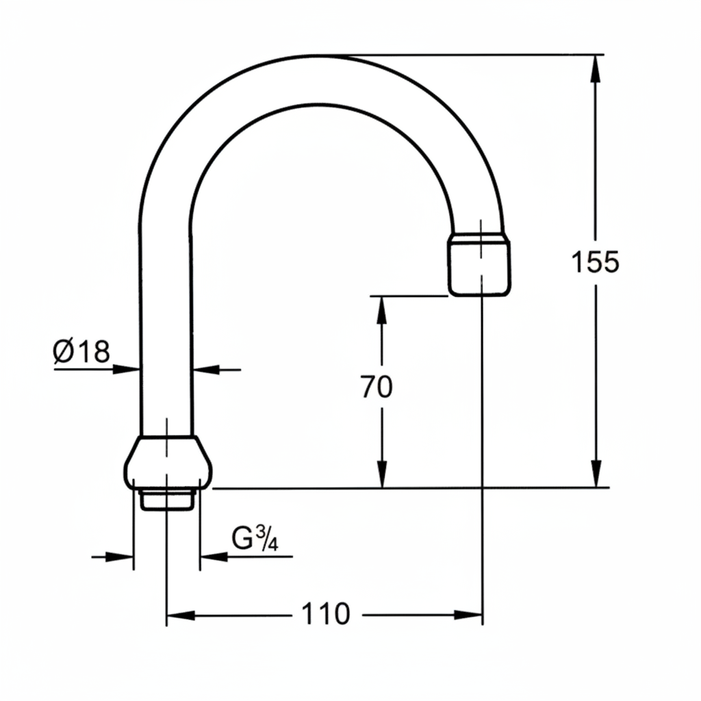 Grohe 13413 Swivel Spout - dims