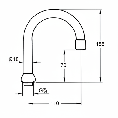 Grohe 13413 Swivel Spout - dims
