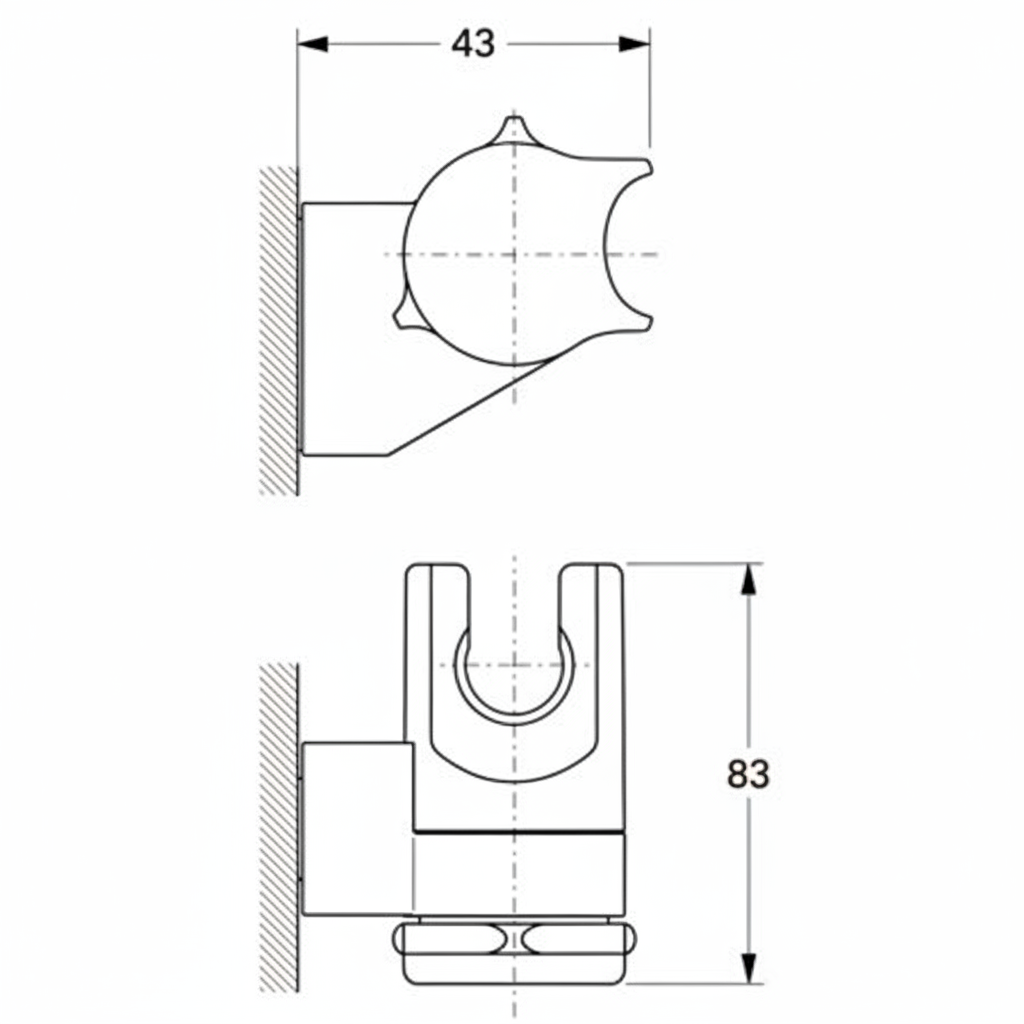Grohe 28623L Relexa Wall Adjustable shower holder - dims