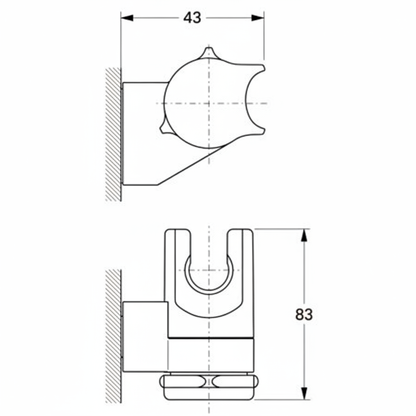 Grohe 28623L Relexa Wall Adjustable shower holder - dims