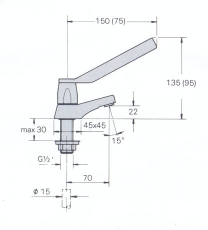 Barking Grohe 20358 Hospita Bath taps Hot 150mm lever