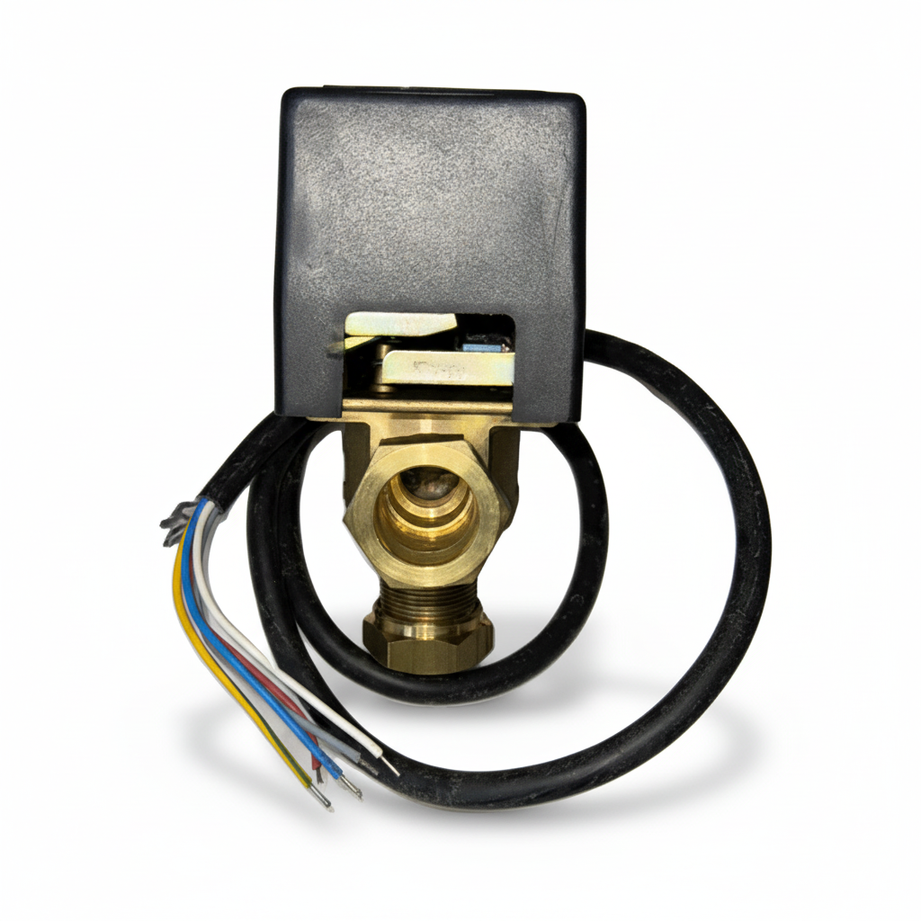 MUT 22mm 3 Port Mid position motorised valve side view