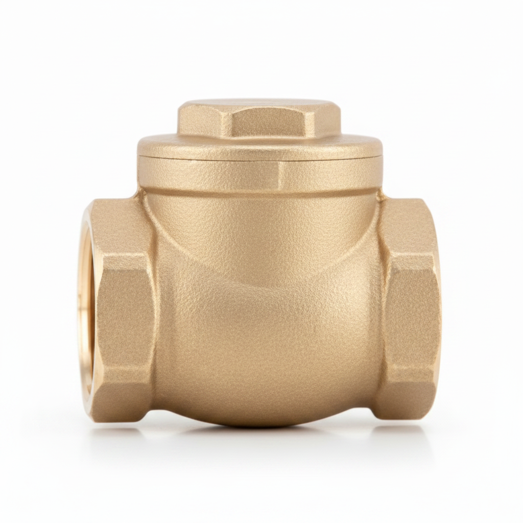 2 1/2" brass horizontal swing flap check valve - rear view