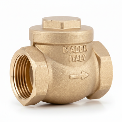 3/4" brass horizontal swing flap check valve - side view