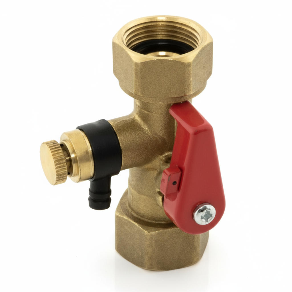Expansion vessel service valve 3/4" BSP PF X 3/4" BSP swivel union