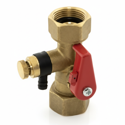 Expansion vessel service valve 3/4" BSP PF X 3/4" BSP swivel union