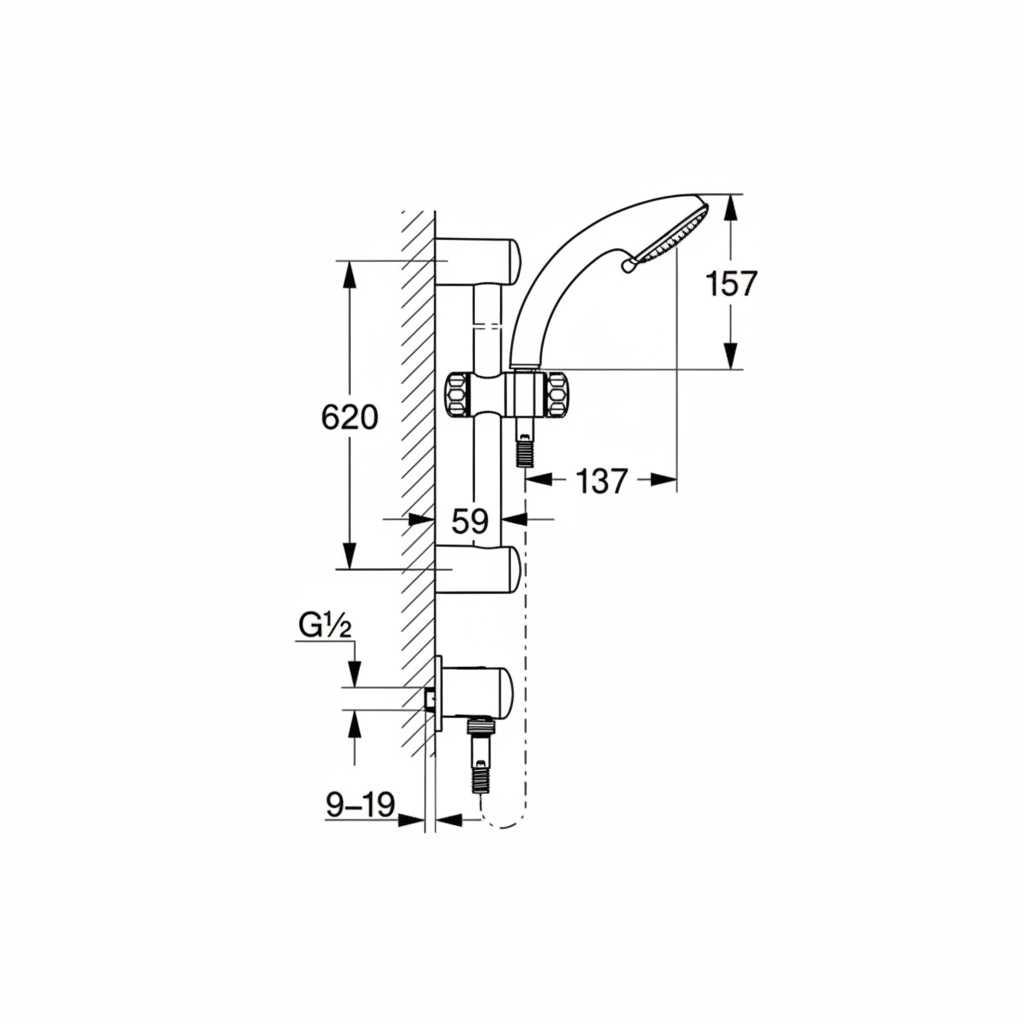 Grohe 28277L Exquisit BIV shower set white