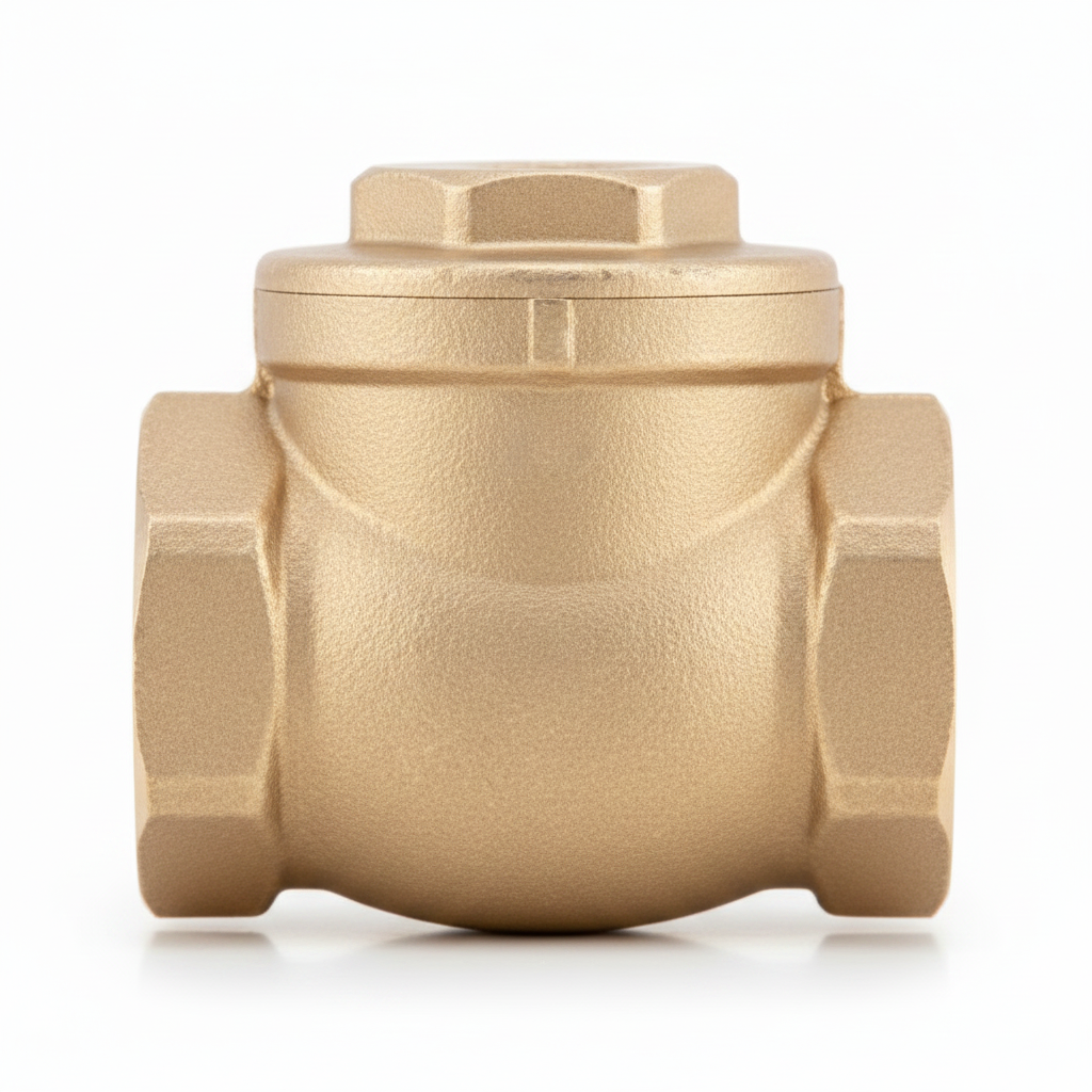 3/4" brass horizontal swing flap check valve - rear view