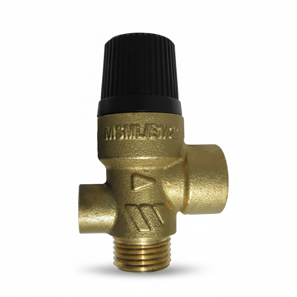 Watts 0210530 MSML/E 1/2 inch M x F 3 bar Pressure Safety Relief Valve with gauge port