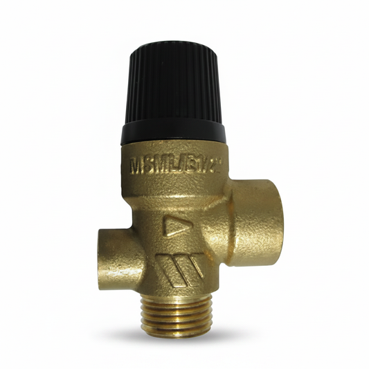 Watts 0210530 MSML/E 1/2 inch M x F 3 bar Pressure Safety Relief Valve with gauge port
