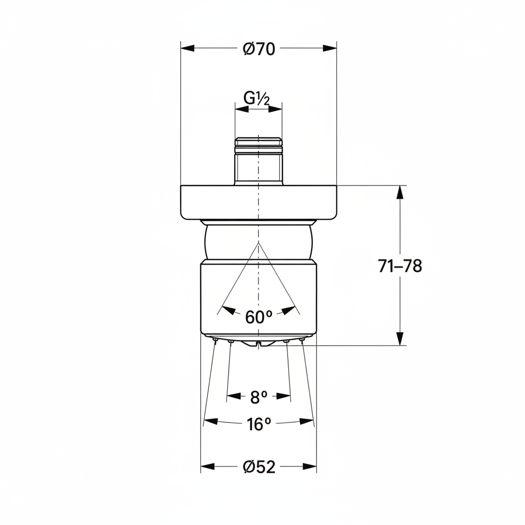 Grohe 28198L Relexa Plus Sideshower - dimensions drawing
