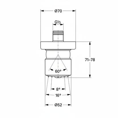 Grohe 28198L Relexa Plus Sideshower - dimensions drawing