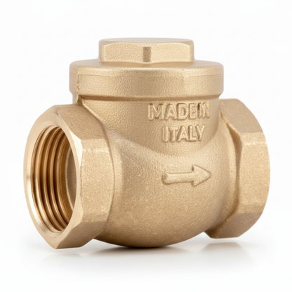 2 1/2" brass horizontal swing flap check valve - side view