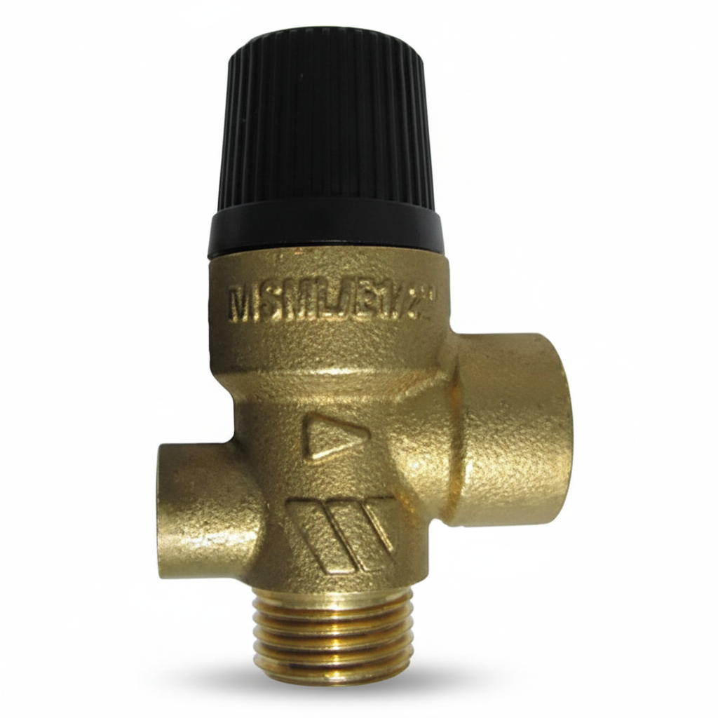 Watts 0210530 MSML/E 1/2 inch M x F 3 bar Pressure Safety Relief Valve with gauge port