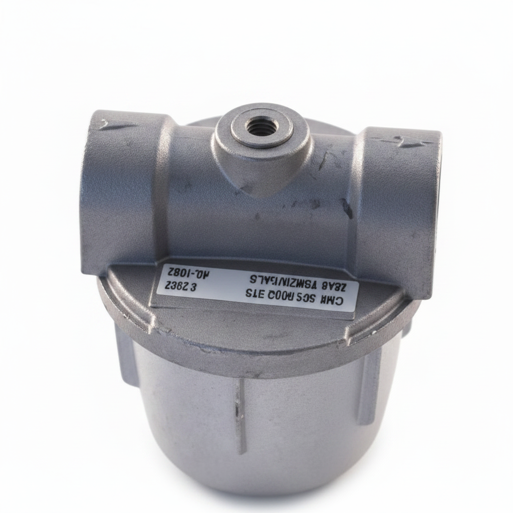 3/8" inline aluminium oil filter with paper element - top view