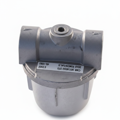 3/8" inline aluminium oil filter with paper element - top view