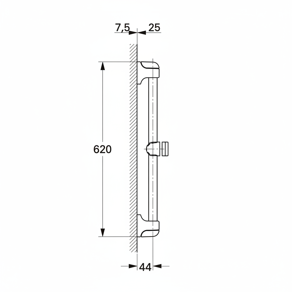 Grohe 28820 60mm sliding rail line drawing
