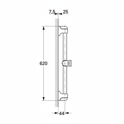 Grohe 28820 60mm sliding rail line drawing