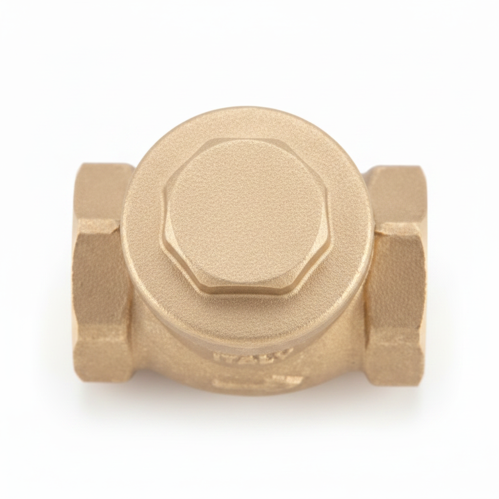 2 1/2" brass horizontal swing flap check valve - top view