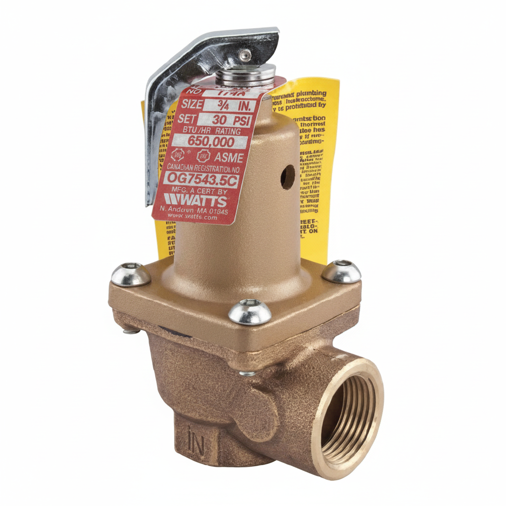 Watts EDP276490 Series 174A 1 1/2" FBSP 7 Bar Bronze Safety Relief Valve