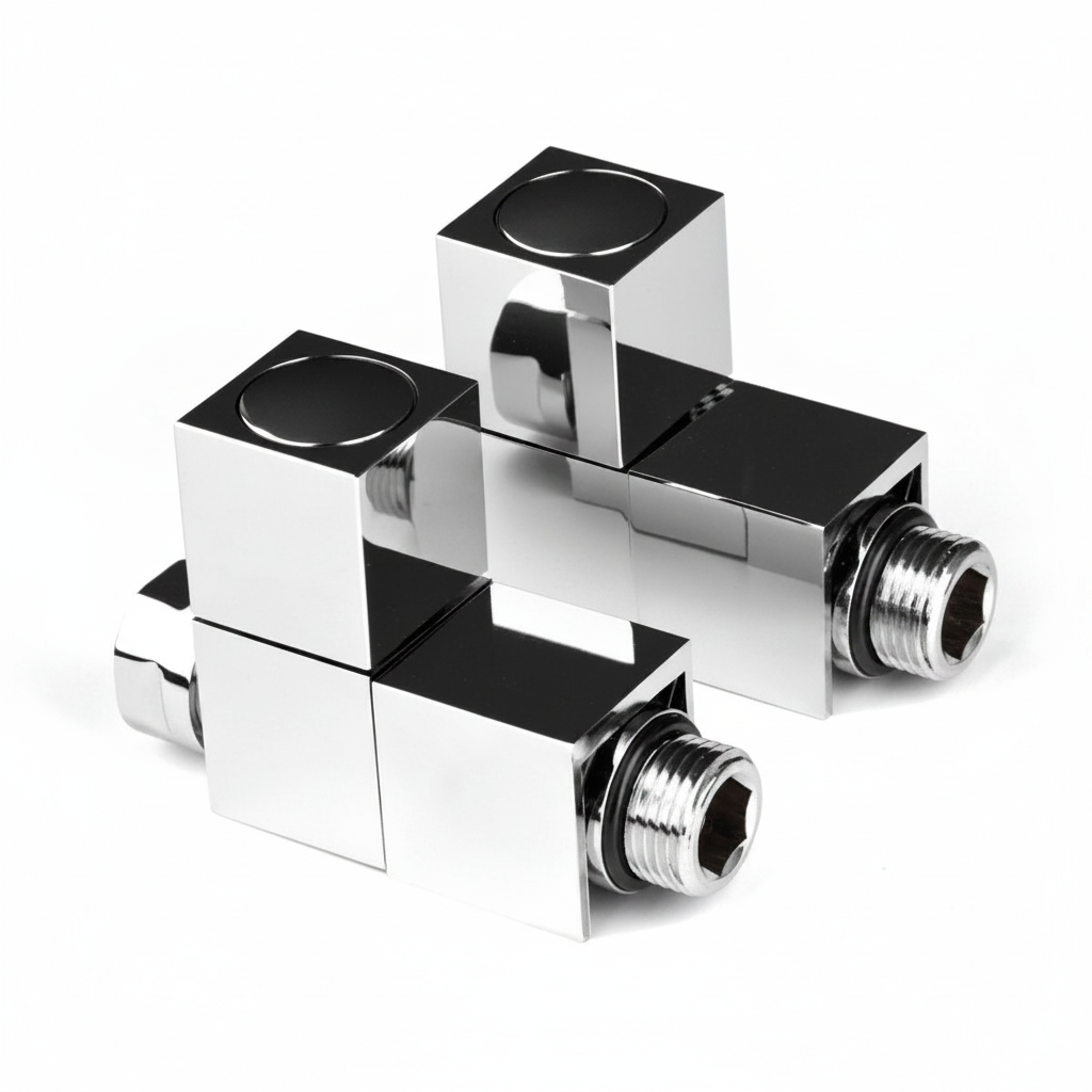 Inta 1031CP Square Chrome Radiator Valves (pair)