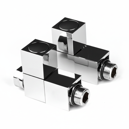 Inta 1031CP Square Chrome Radiator Valves (pair)