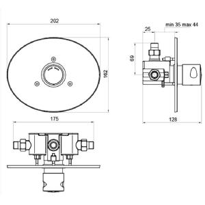 Inta NC145CP Concealed Timed Flow Shower Control with Temperature Adjustment