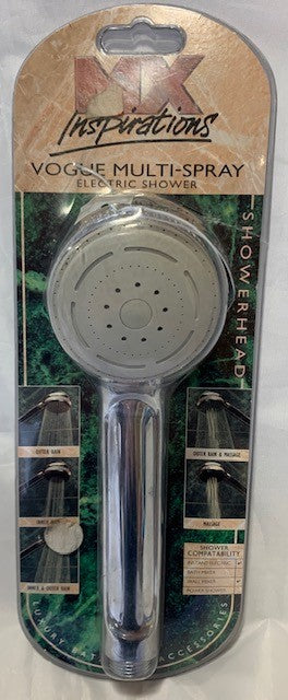 MX QAJ Vogue Multispray, Chrome colour, electric shower handset