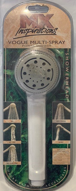 MX QAM Vogue Multispray Chrome/White shower handset