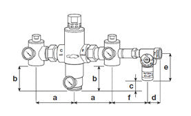 River R3300 1 1/4" Ecosystem Group Thermostatic Mixing Valve with secondary circulation