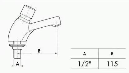 River R710 Non concussive time flow basin tap