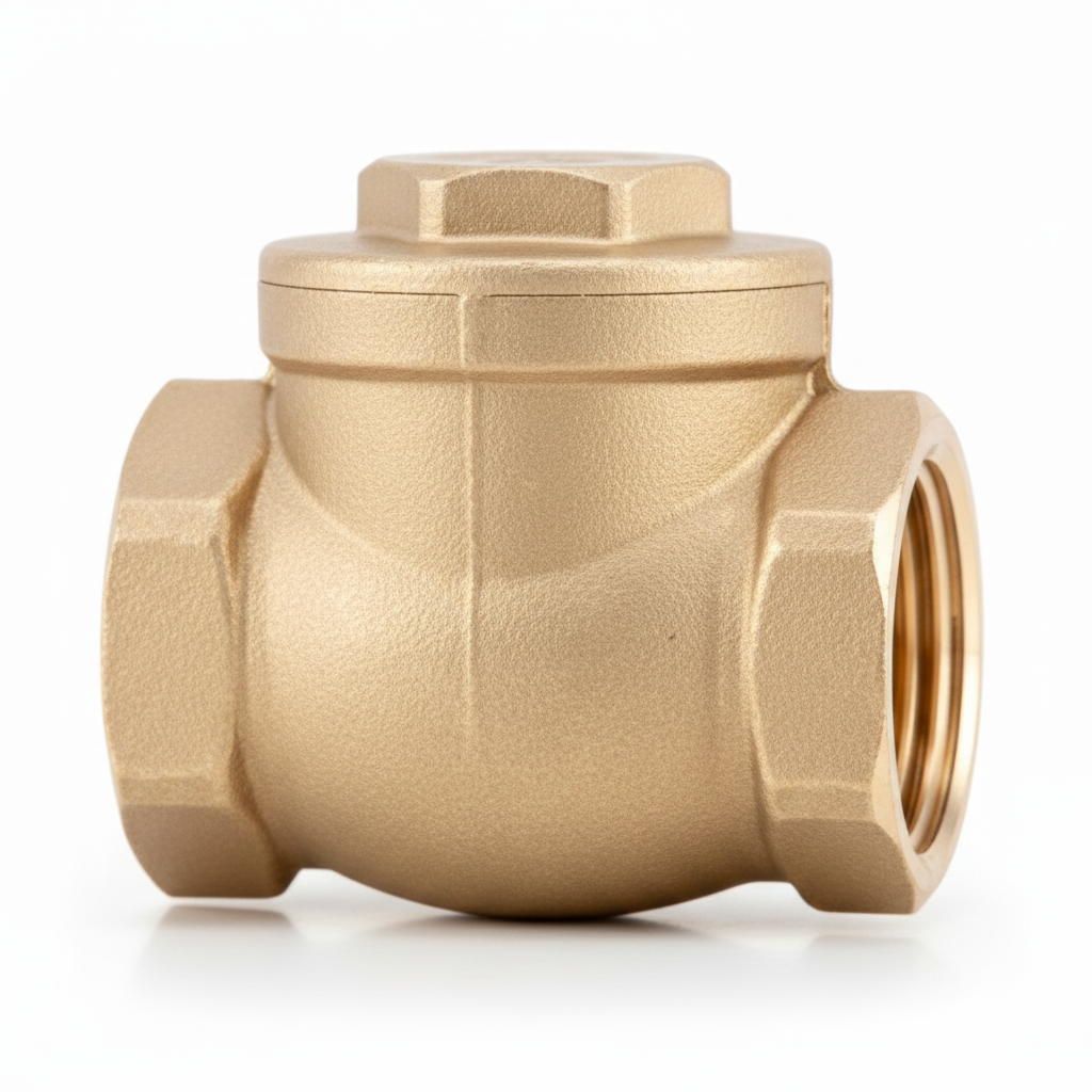 1 1/4" brass horizontal swing flap check valve - rear view