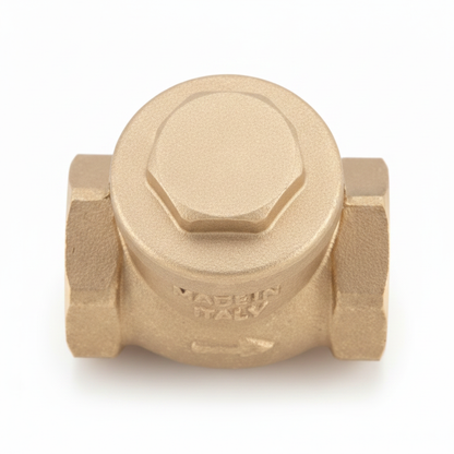 1 1/4" brass horizontal swing flap check valve top view