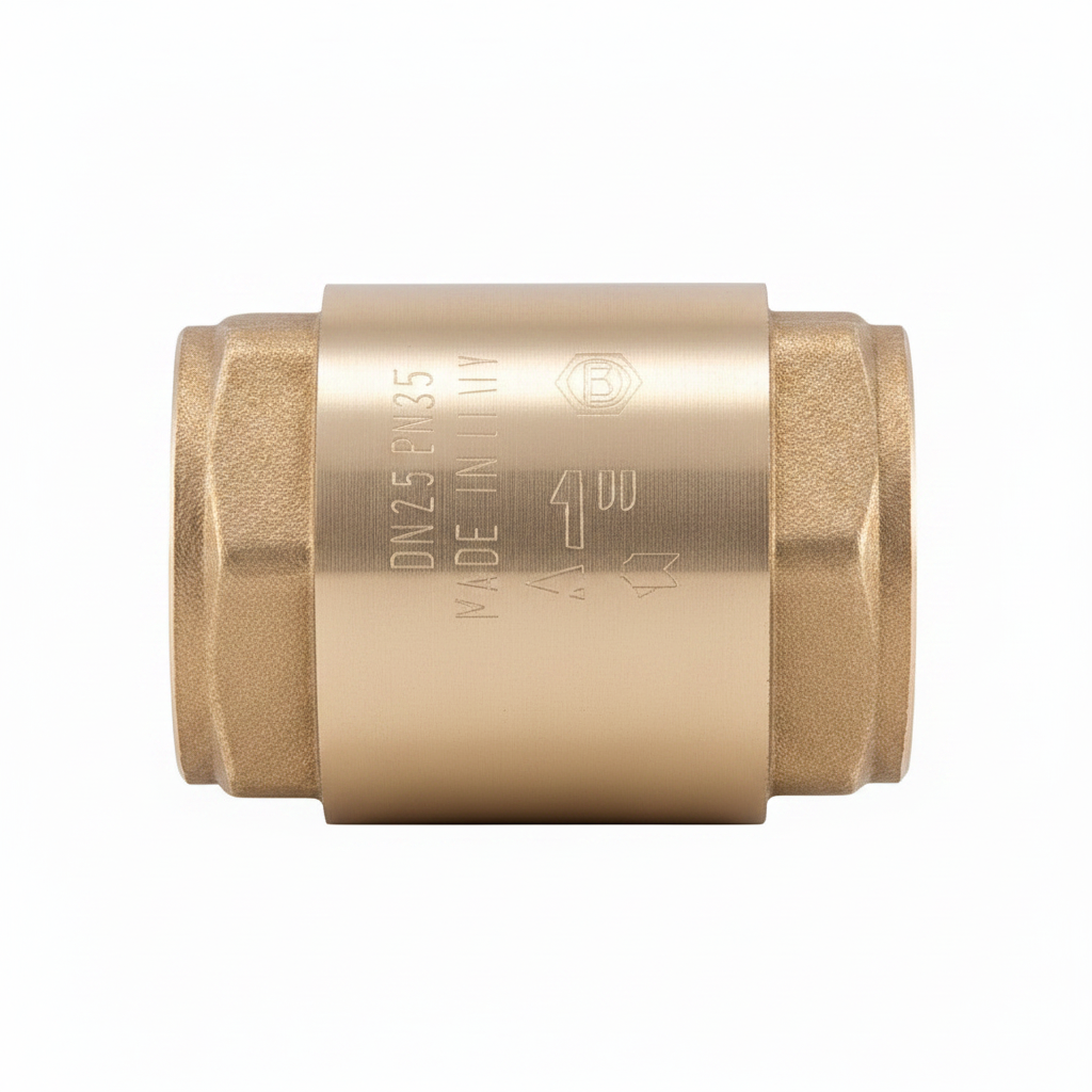 4" f x f brass single check valve - top view