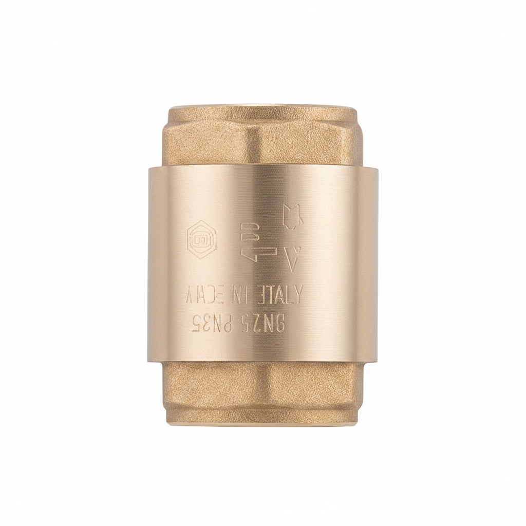 3" f x f brass single check valve - top view
