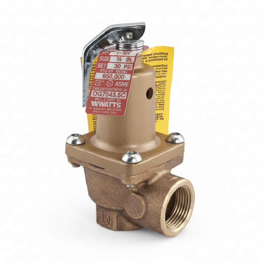 Watts EDP279190 1" F x F 7 Bar Bronze Safety Relief Valve