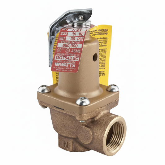 Watts EDP279220 1 1/4" F x F 3 Bar Bronze Safety Relief Valve