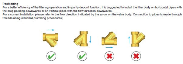 1" f x f Brass Water Y Strainer